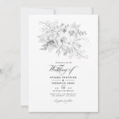 Foto van White Wedding Floral Kaart (Voorkant)