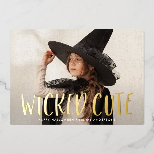 Foto van Wied Cute Halloween Folie Feestdagenkaart (Voorkant)