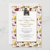 Foto van Wijn- en Cheese Engagement Party Couple Kaart (Voorkant)