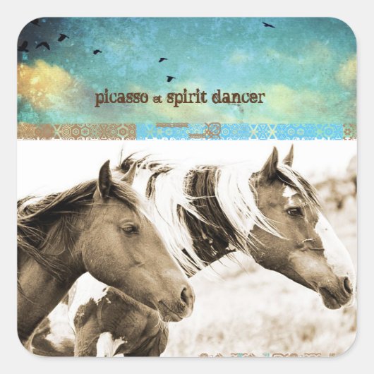 Foto van Wild Horse Picasso Boho Cowgirl Stickers (Voorkant)