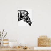 Foto van wild oerwoud met zwarte en witte zebra poster (Keuken)