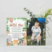 Foto van wilde jungle-safari-dieren voor 1e verjaa kaart (Staand voorkant)