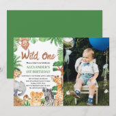 Foto van wilde jungle-safari-dieren voor 1e verjaa kaart (Voorkant / Achterkant)