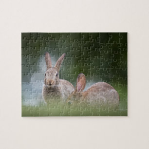 Foto van wilde konijnen legpuzzel