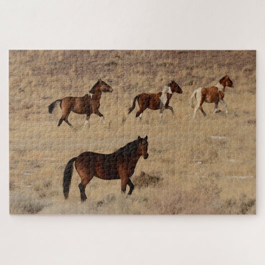 Foto van wilde paarden in Nevada Legpuzzel (Horizontaal)