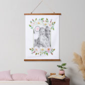 Foto van Wilde rozen groene grens Moederdag Hangend Wandkleed (Slaapkamer)