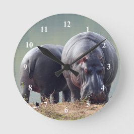Foto van Wildlife Hippo Ronde Klok