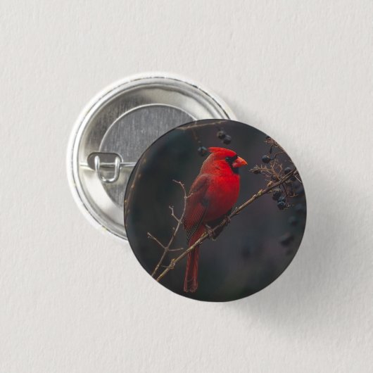 Foto van Wildlife Red Ronde Button 3,2 Cm (Voorkant /achterkant)