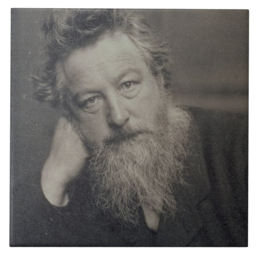 Foto van William Morris (1834-96) van Tegeltje (Voorkant)