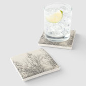 Foto van Winter Fog in Central Park NYC Stenen Onderzetter (Zijkant)