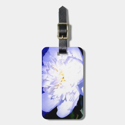 Foto van witte en paarse pony bagagelabel (Voorkant verticaal)