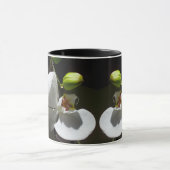 foto van witte orchidee , tropische witte florale  mok (Midden)