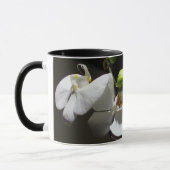 foto van witte orchidee , tropische witte florale  mok (Links)