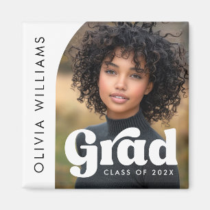 Foto van witte retro grad afstudeerboog magneet