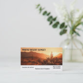 Foto van woestijn zonsondergang visitekaartje (Staand voorkant)