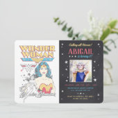 Foto van Wonder Woman Chalkboard Birthday Kaart (Staand voorkant)