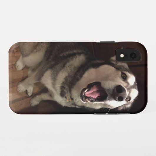 Foto van Yawning Alaskan Malamute Case-Mate iPhone Case (Achterkant (horizontaal))