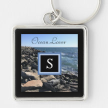 Foto van Zee Waves en Rocks Initiaal Lijst Black