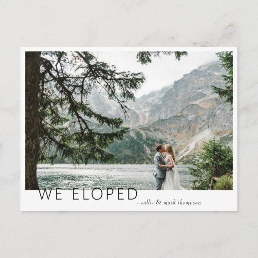 Foto van zeer moderne elopement aankondigingskaart (Voorkant)