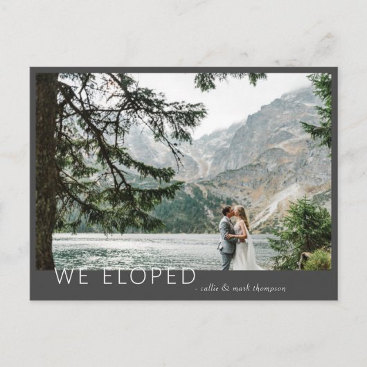 Foto van zeer moderne elopement aankondigingskaart (Voorkant)
