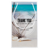 Foto van Zeeschelpen op een Strand Bruiloft Dank u Klein Cadeauzakje (Achterkant)