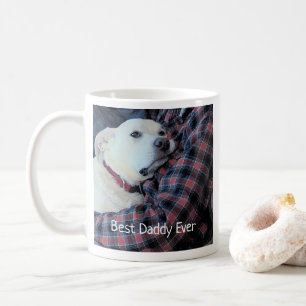 Foto van zoete witte hond met papa Valentijnsdag Koffiemok