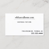 Foto van zwart en wit bos visitekaartje (Achterkant)