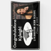 Foto van zwart, grijs en wit Afstuderen Spandoek (Verticaal)