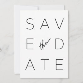 Foto van zwart-wit modern, minimalistisch script save the date
