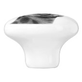 Foto van zwarte en witte Giraffe Keramische Knop (Zijkant)