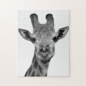 Foto van zwarte en witte Giraffe Legpuzzel (Verticaal)