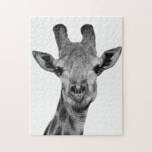 Foto van zwarte en witte Giraffe Legpuzzel (Verticaal)