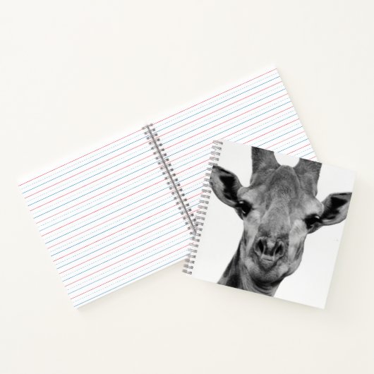 Foto van zwarte en witte Giraffe Notitieboek (Binnen)