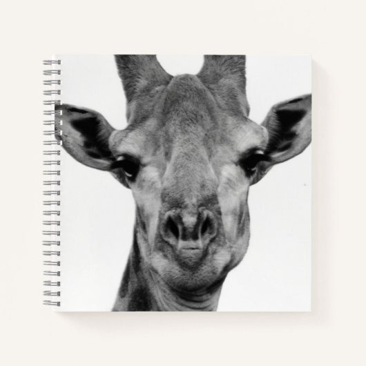 Foto van zwarte en witte Giraffe Notitieboek (Voorkant)