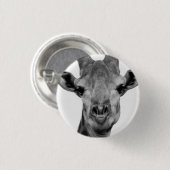 Foto van zwarte en witte Giraffe Ronde Button 3,2 Cm (Voorkant /achterkant)