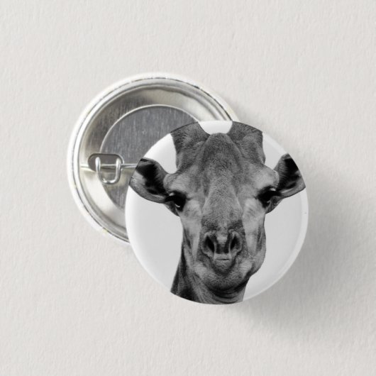 Foto van zwarte en witte Giraffe Ronde Button 3,2 Cm (Voorkant /achterkant)