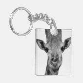 Foto van zwarte en witte Giraffe Sleutelhanger (Voorkant Links)