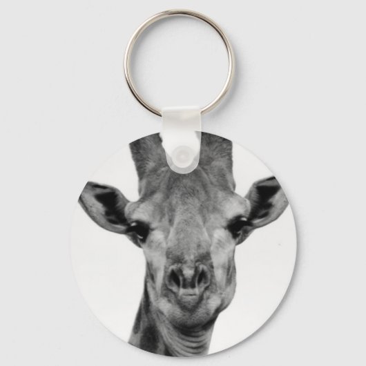 Foto van zwarte en witte Giraffe Sleutelhanger (Voorkant)