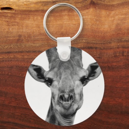Foto van zwarte en witte Giraffe Sleutelhanger (Achterkant)