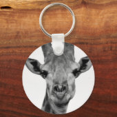 Foto van zwarte en witte Giraffe Sleutelhanger (Voorkant)