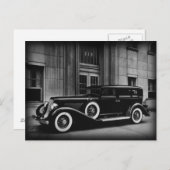 Foto van zwarte en witte vlekauto briefkaart (Voorkant / Achterkant)