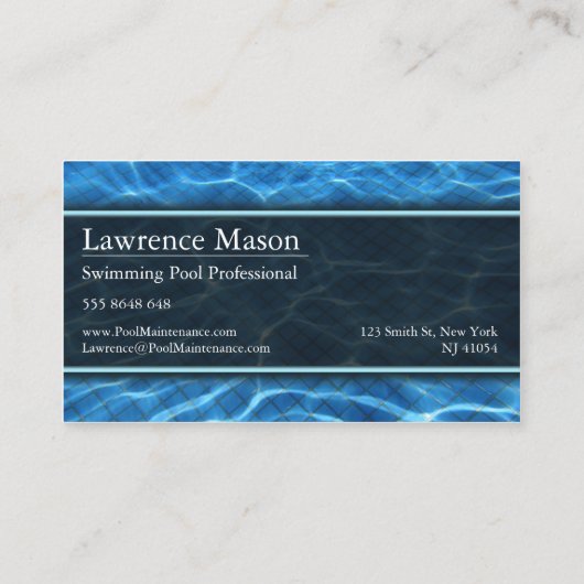 Foto van zwembad - Visitekaartje (Achterkant)