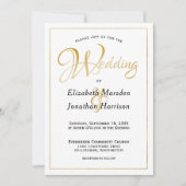 Foto Vele Waters Scripting Elegant Gold Script Kaart (Voorkant)