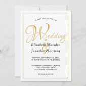 Foto Vele Waters Scripting Elegant Gold Script Kaart (Voorkant)