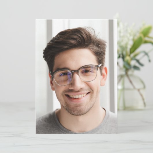 Foto Vellum Achtergrond Afstuderen Aankondiging (Staand voorkant)