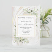 Foto Verander de datum Groen laat marmeren werveli Save The Date (Staand voorkant)