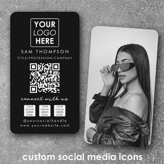 Foto Verbind met ons Social Media QR Code Logo Visitekaartje