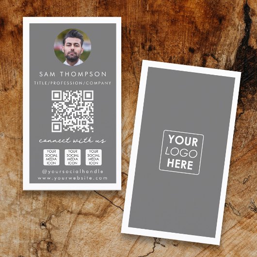 Foto Verbind met ons Social Media QR Code Logo Visitekaartje