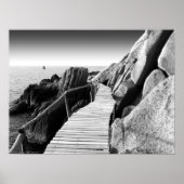 Foto "Verbluffende Wooden Path in Black and White" Poster (Voorkant)