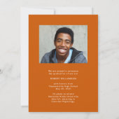 Foto verbrand Sinaasappel Sportief Afstuderen Aank Kaart (Achterkant)